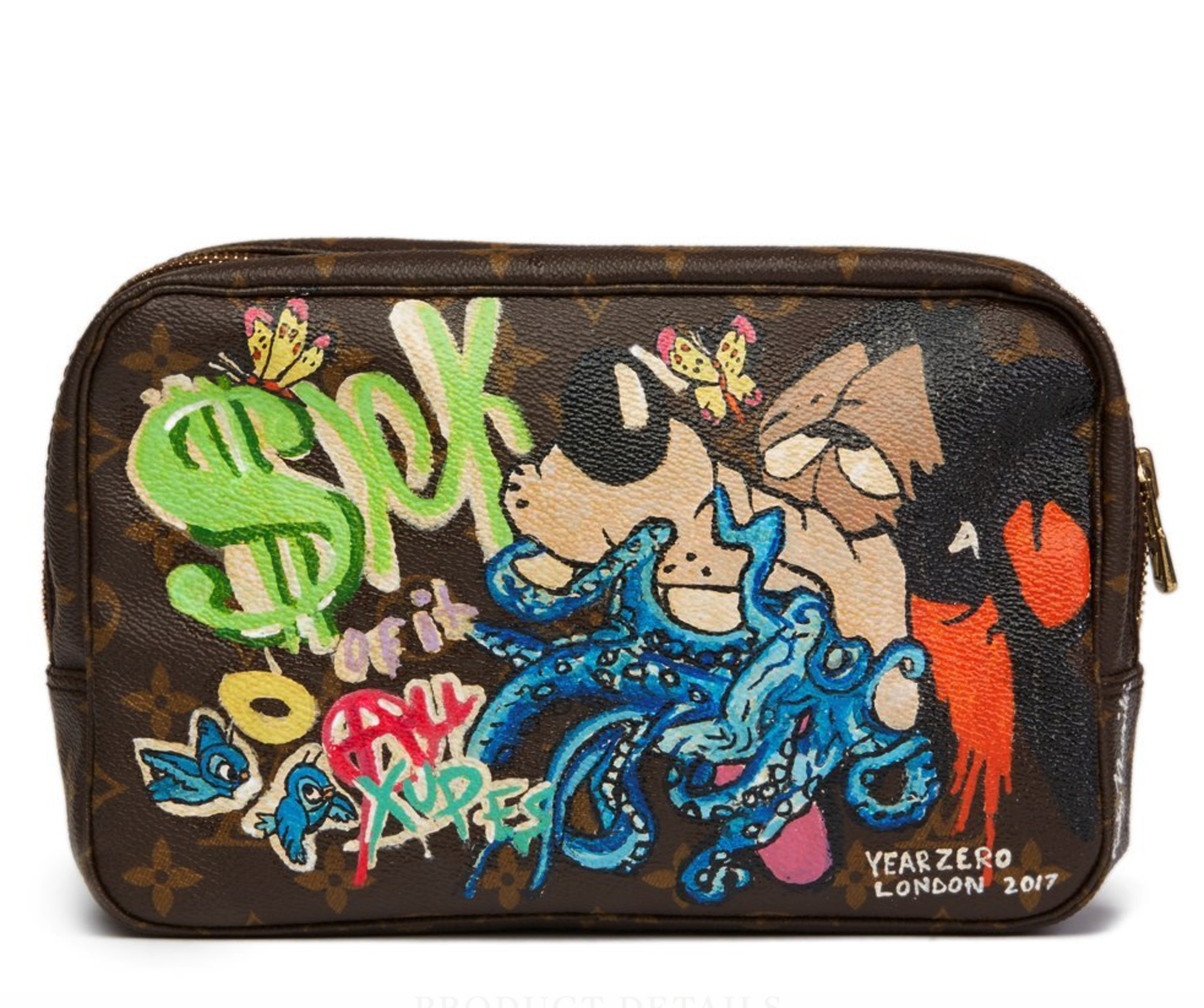 Louis Vuitton Hand-Painted 'Sick Of It All' X Year Zero London Toiletry Pouch