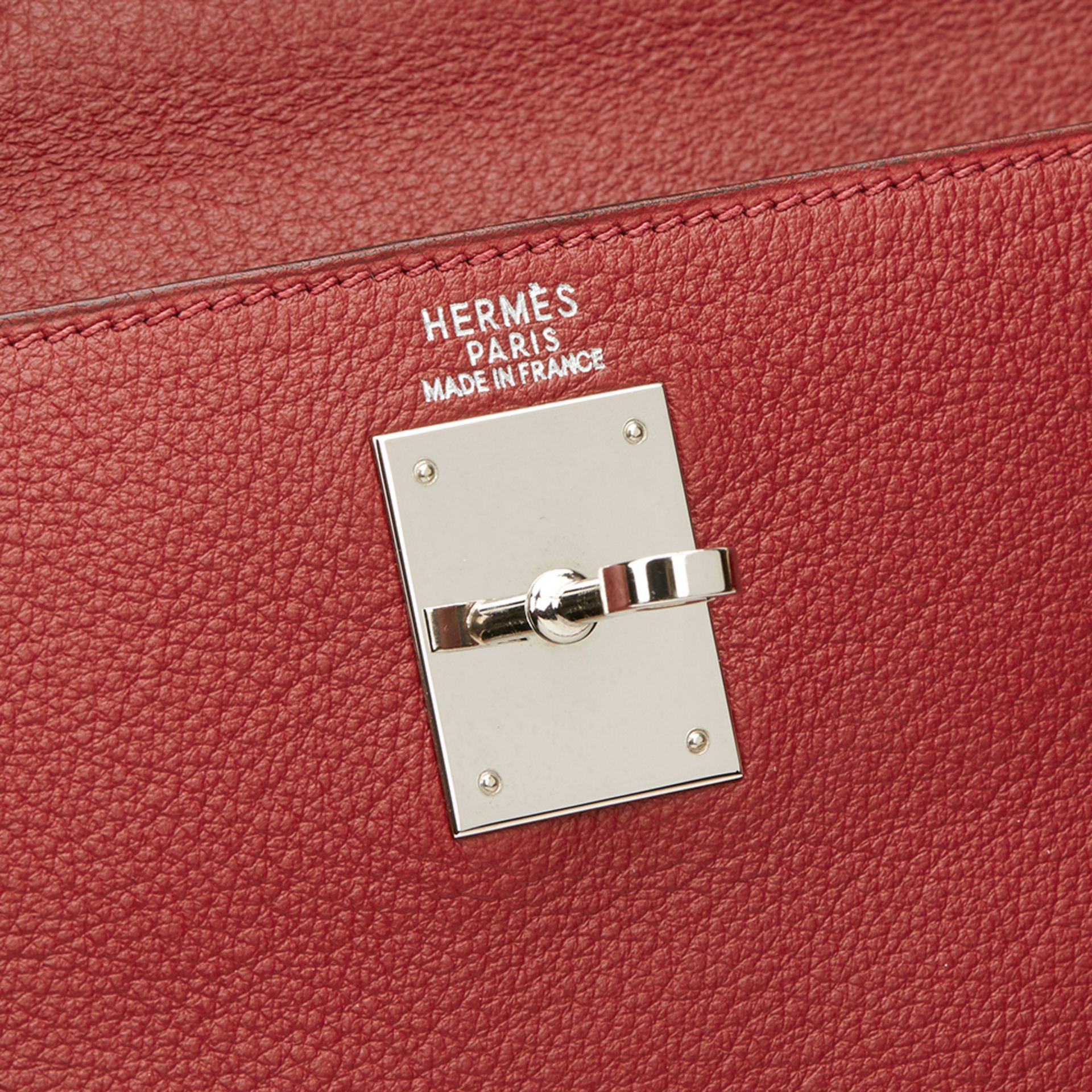 Hermès Rouge H Evergrain Leather Kelly 32Cm Retourne - Bild 8 aus 10