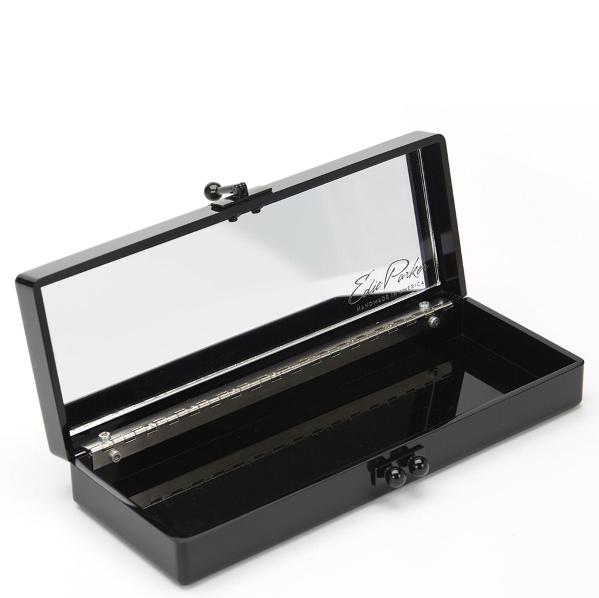 Edie Parker Black Glittered Acrylic Happy Box Clutch - Image 8 of 9