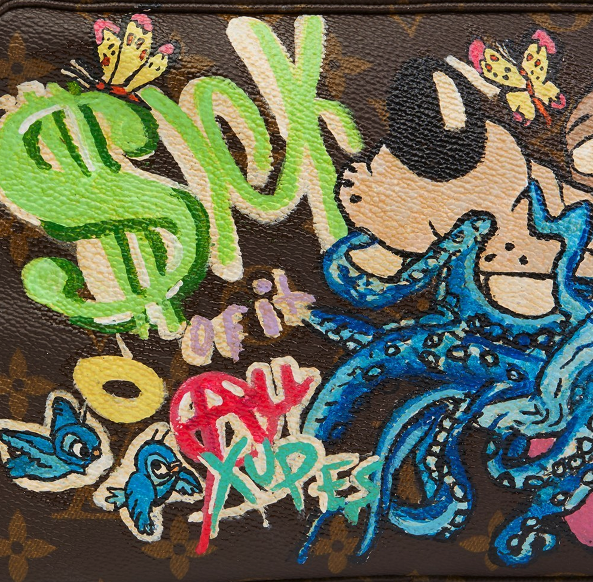 Louis Vuitton Hand-Painted 'Sick Of It All' X Year Zero London Toiletry Pouch - Image 5 of 11