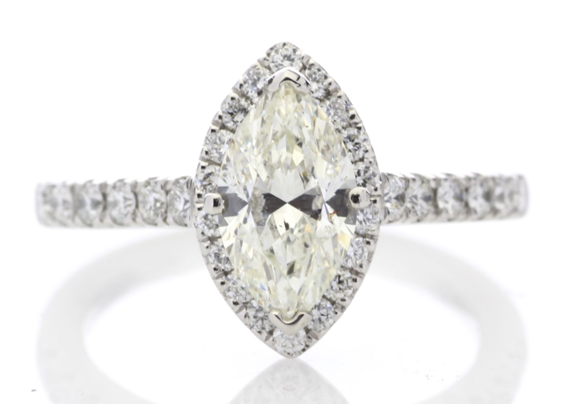 Platinum Single Stone Marquise Cut Diamond Ring (1.04) 1.43 - Image 4 of 4