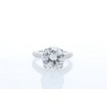 18ct White Gold Single Stone Claw Set With Stone Set Shoulders Diamond Ring 5.00