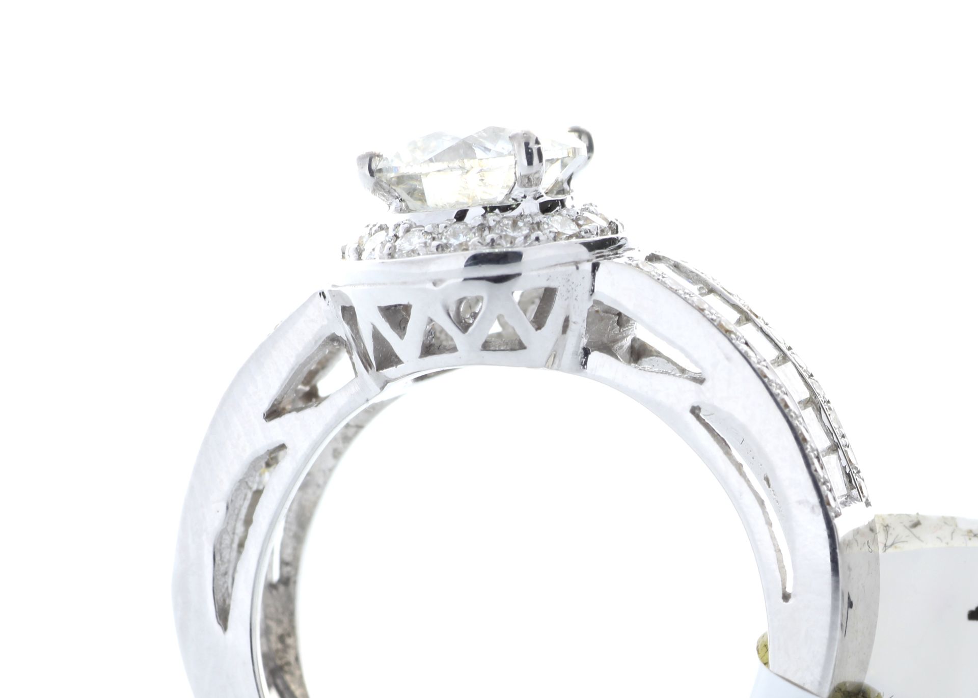 18ct White Gold Single Stone With Halo Setting Ring 1.40 (1.22) - Image 3 of 3