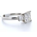 18ct White Gold Three Stone Claw Set Diamond Ring 2.62