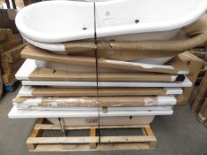 (R12) Pallet To Contain 9 Various Baths In Various Shapes And Sizes - Original Rrp In Excess Of £2,