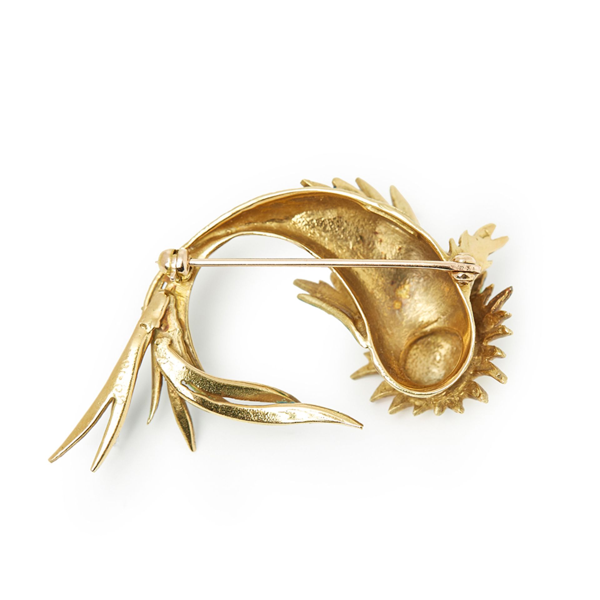 Cartier, 18k Yellow Gold Enamel Fish Pin Brooch - Bild 2 aus 7