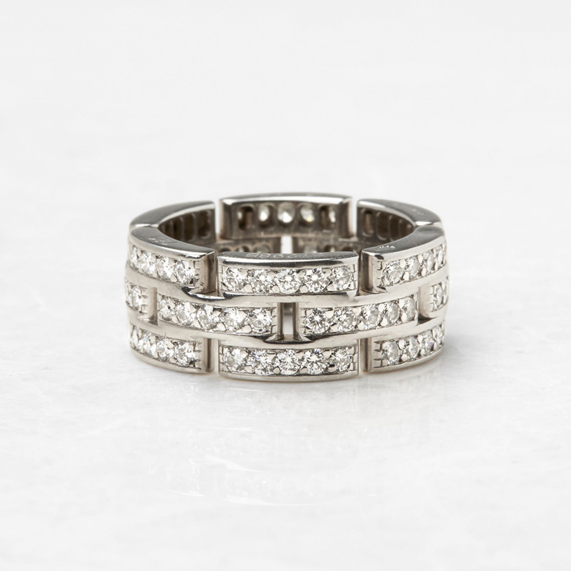 Cartier, 18k White Gold Diamond Maillon Ring - Bild 2 aus 9