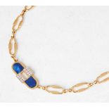 Cartier, 18k Yellow Gold Lapis Lazuli & Diamond Necklace