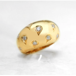 Cartier, 18k Yellow Gold 1.00ct Diamond Bombe Ring