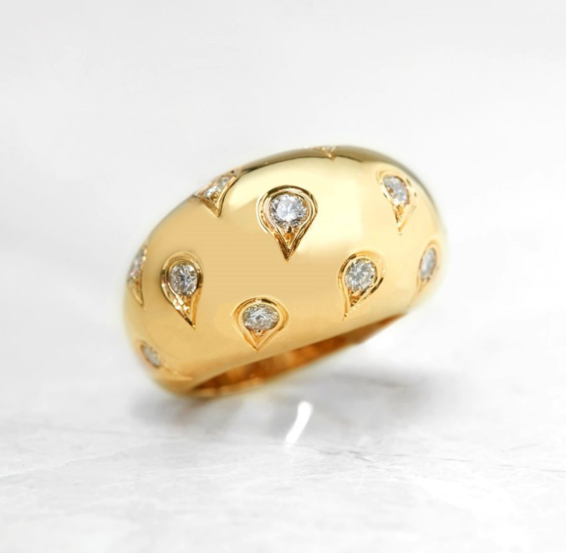 Cartier, 18k Yellow Gold 1.00ct Diamond Bombe Ring