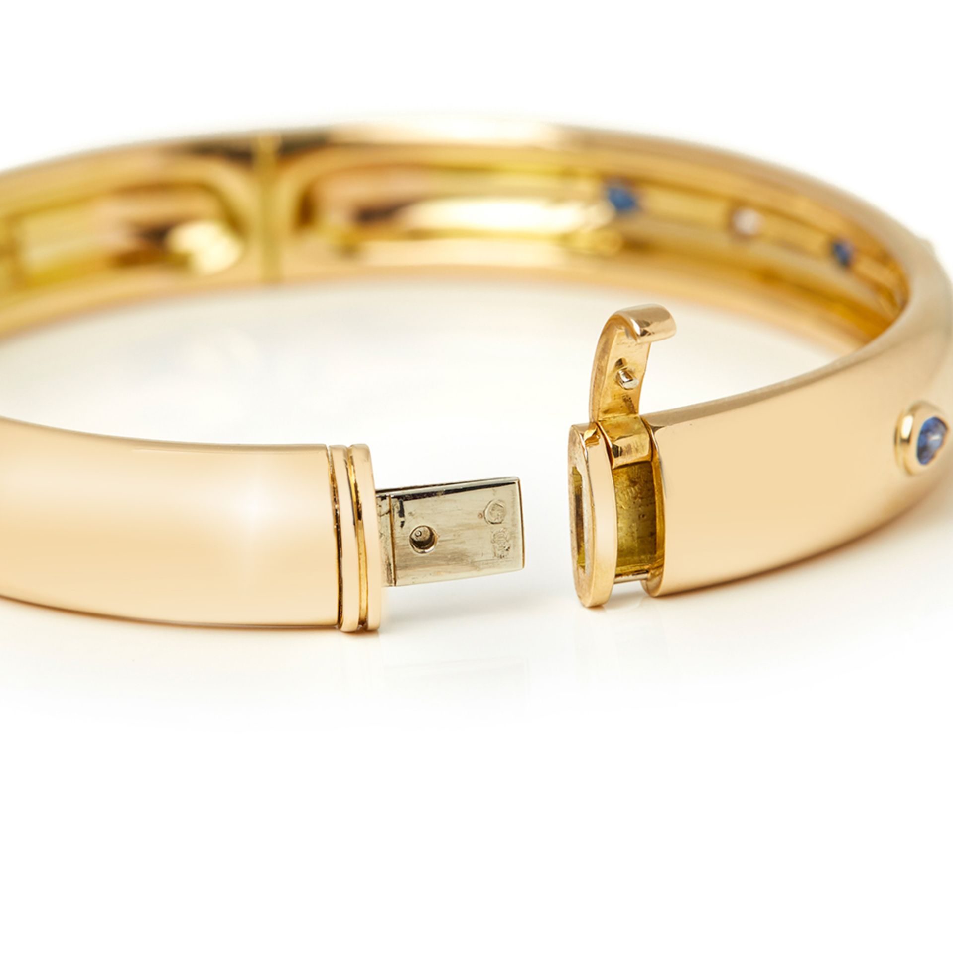 Cartier, 18k Yellow Gold Sapphire & Diamond Cuff Bracelet - Bild 4 aus 9