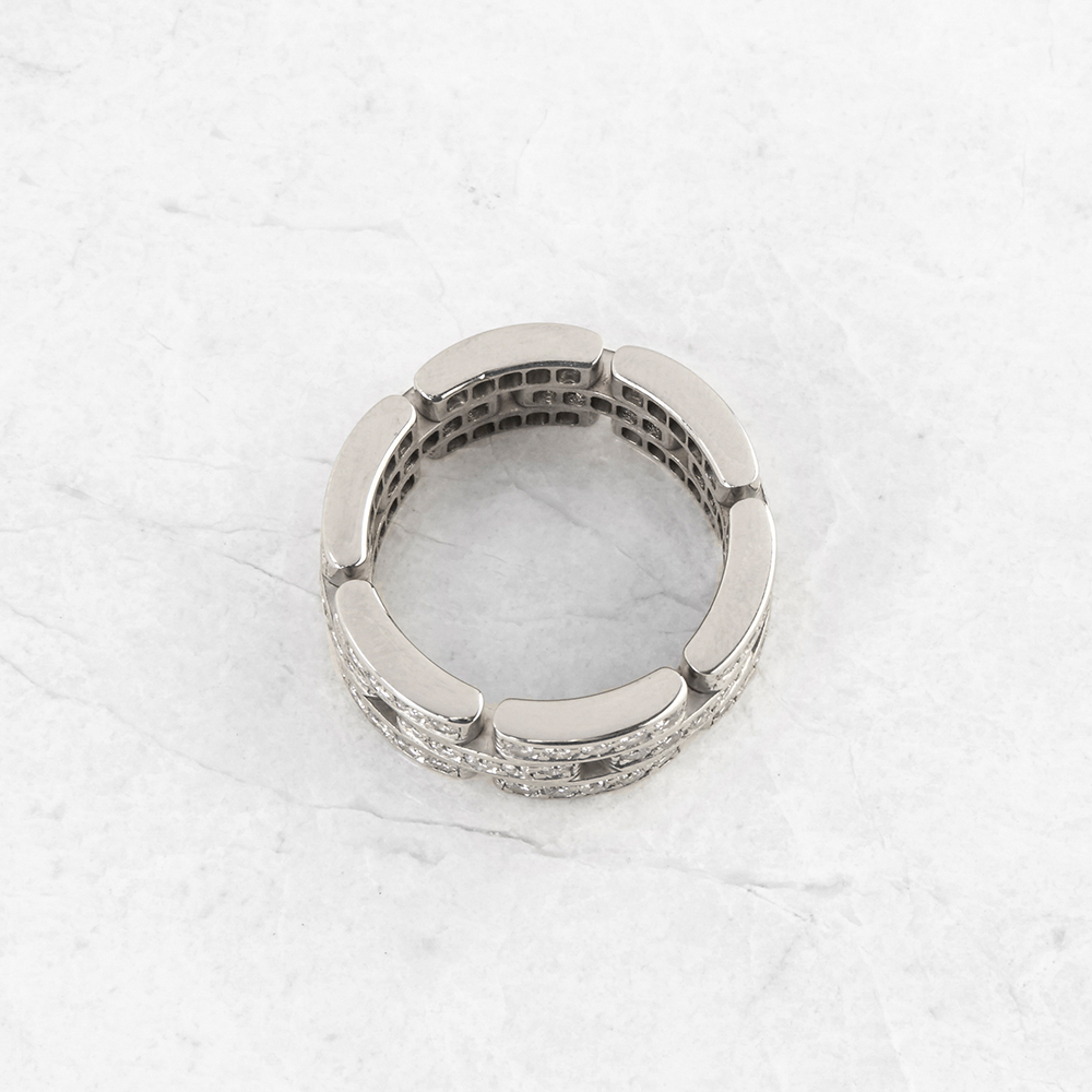 Cartier, 18k White Gold Diamond Maillon Ring - Image 5 of 9