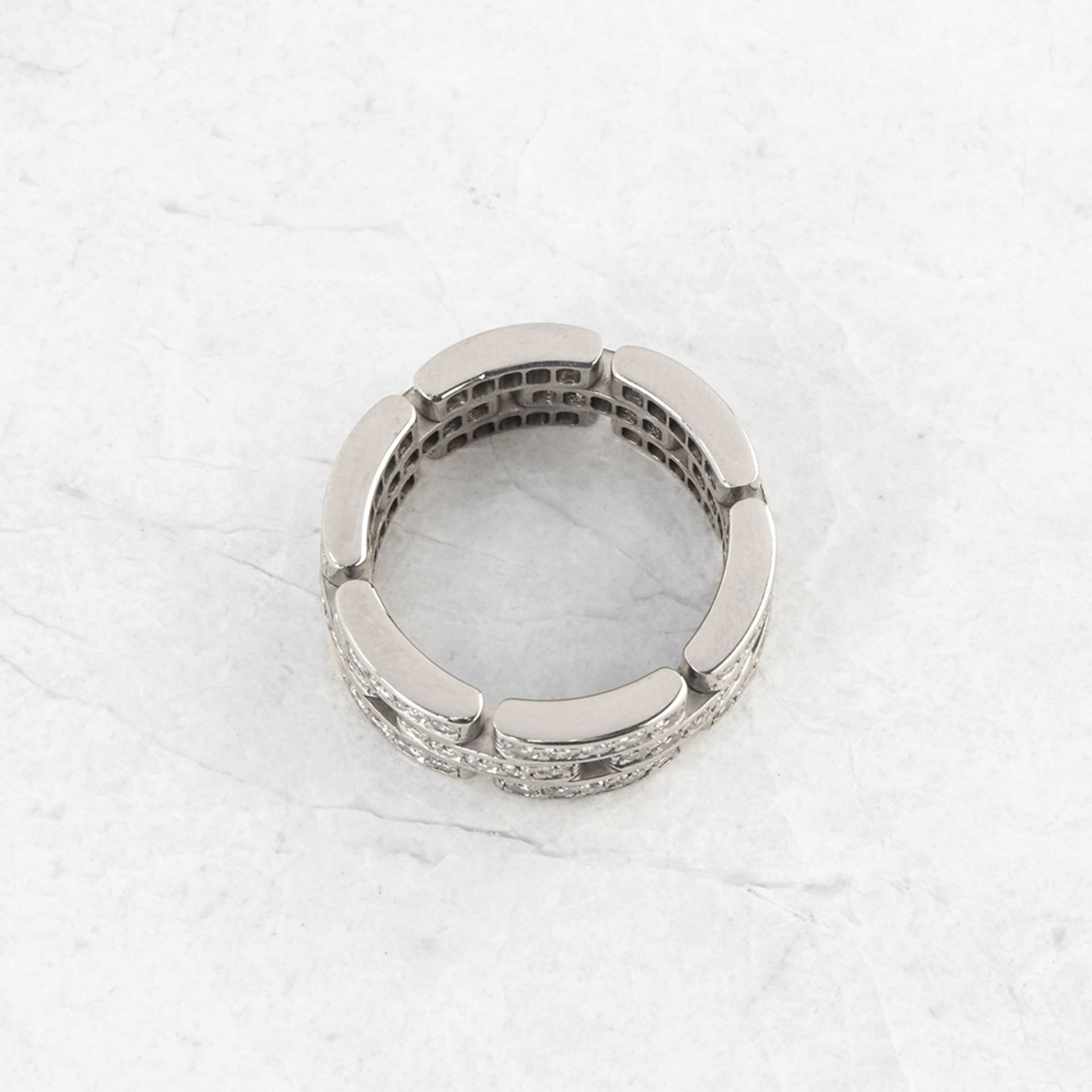 Cartier, 18k White Gold Diamond Maillon Ring - Bild 5 aus 9