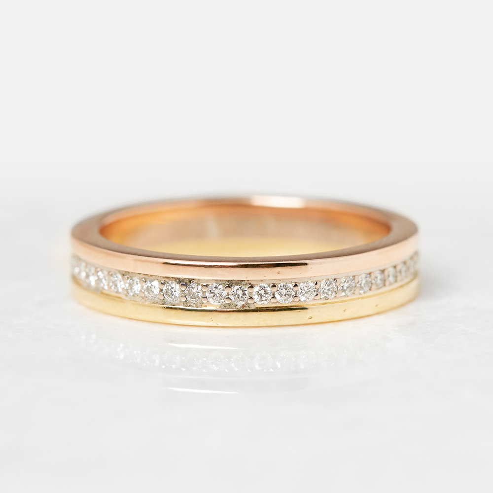 Cartier, 18k Yellow, White & Rose Gold Diamond Eternity Ring