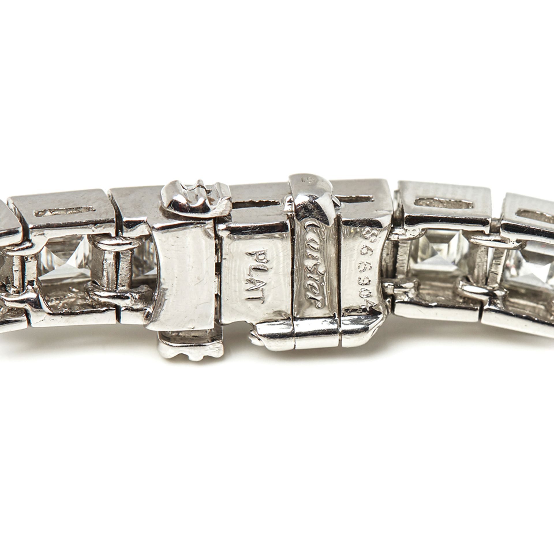 Cartier, Platinum Diamond Tennis Bracelet - Bild 6 aus 8