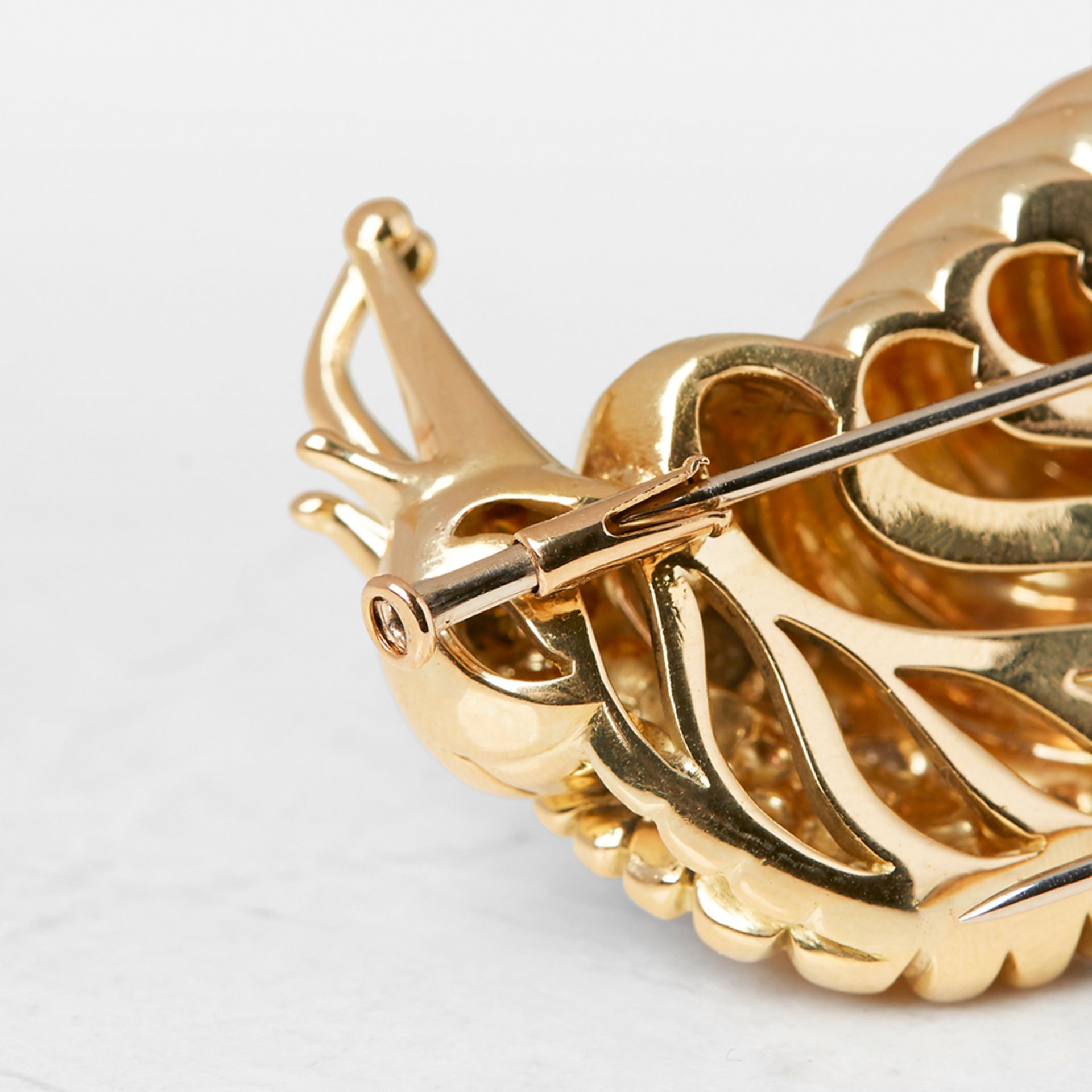 Rene Boivin 18k Yellow Gold Diamond Snail Brooch - Image 5 of 8