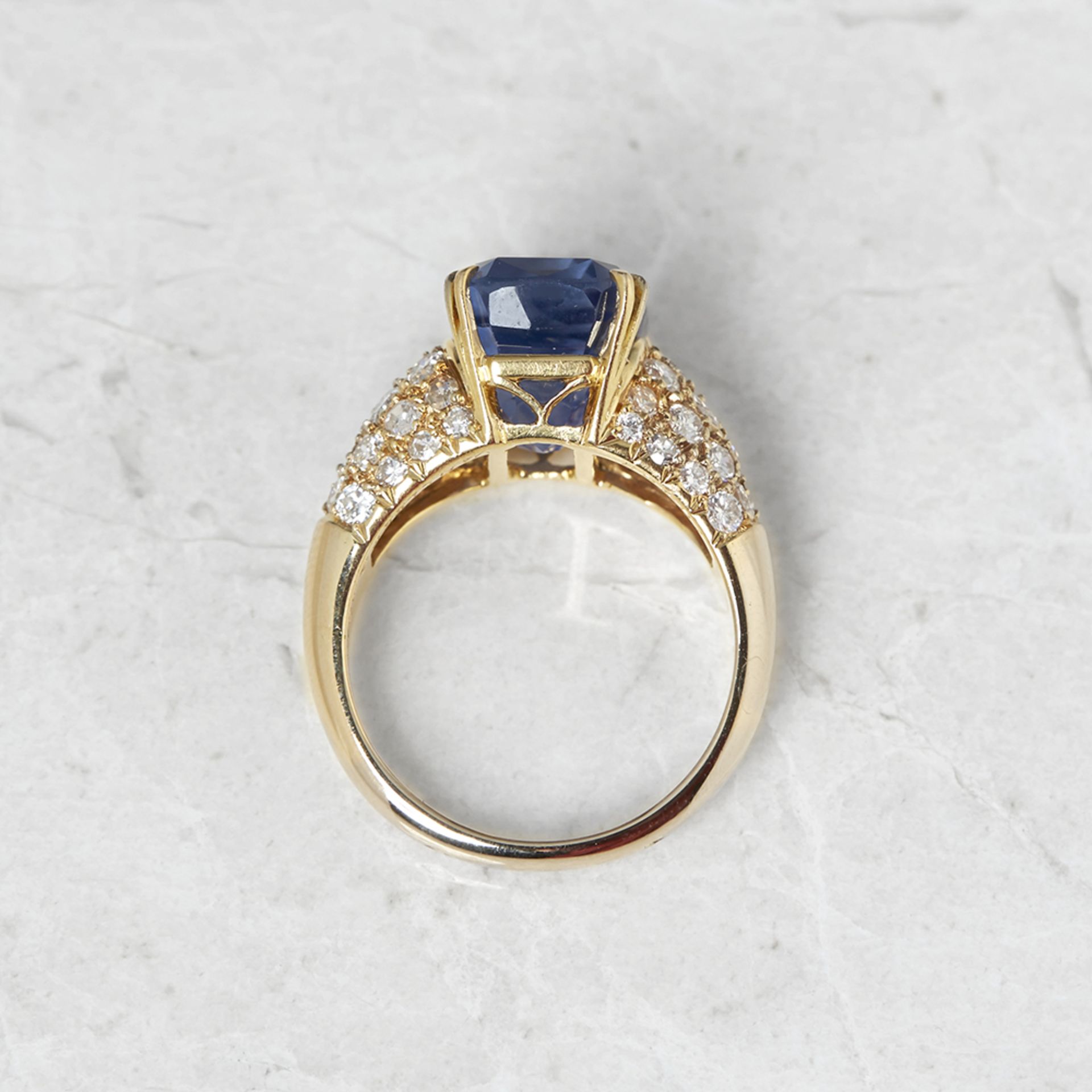 Van Cleef & Arpels 18k Yellow Gold 10.73ct Sapphire & 1.80ct Diamond Ring - Bild 5 aus 9