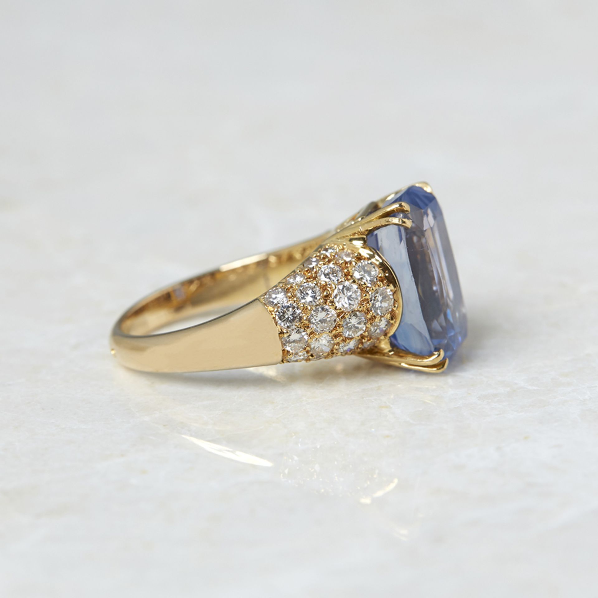 Van Cleef & Arpels 18k Yellow Gold 10.73ct Sapphire & 1.80ct Diamond Ring - Bild 3 aus 9