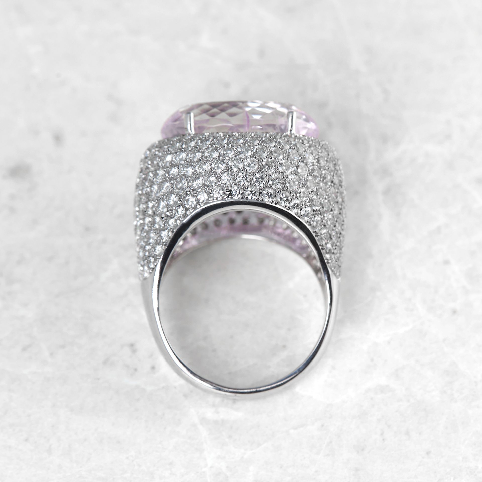 Unbranded 18k White Gold Kunzite & Diamond Ring - Image 5 of 5