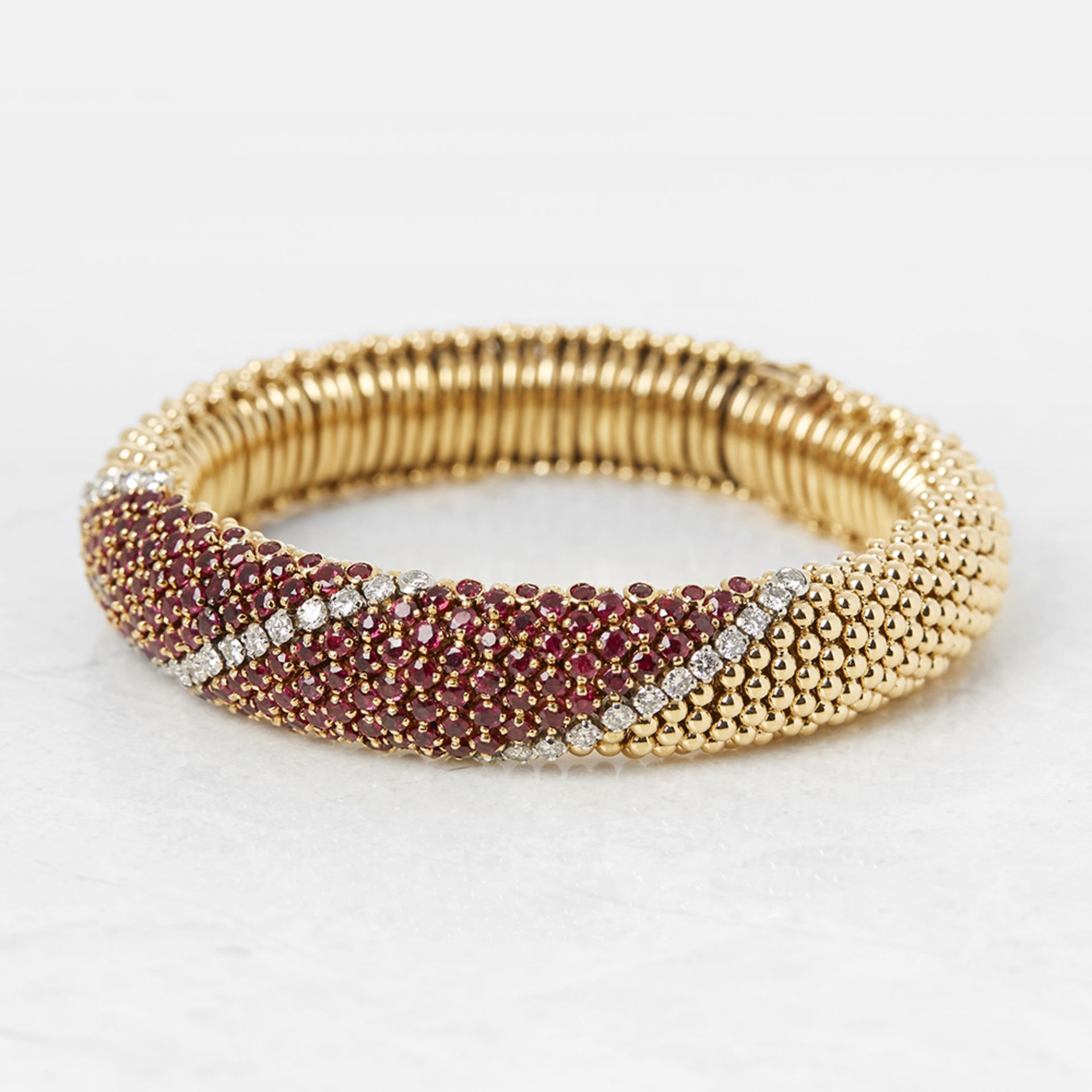 Van Cleef & Arpels 18k Yellow Gold Ruby & Diamond Bracelet
