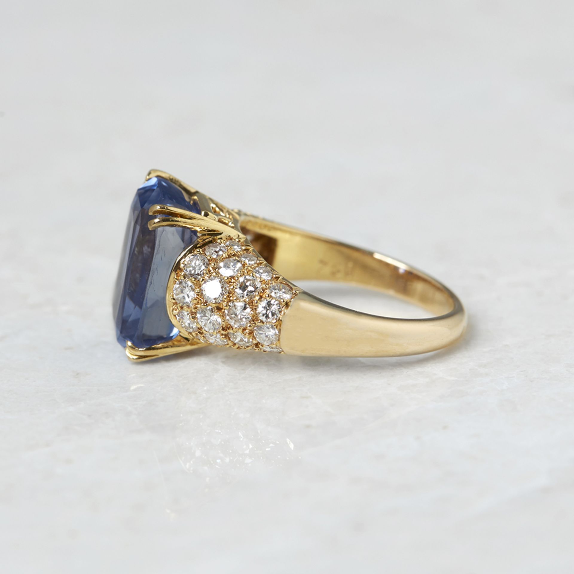 Van Cleef & Arpels 18k Yellow Gold 10.73ct Sapphire & 1.80ct Diamond Ring - Bild 4 aus 9