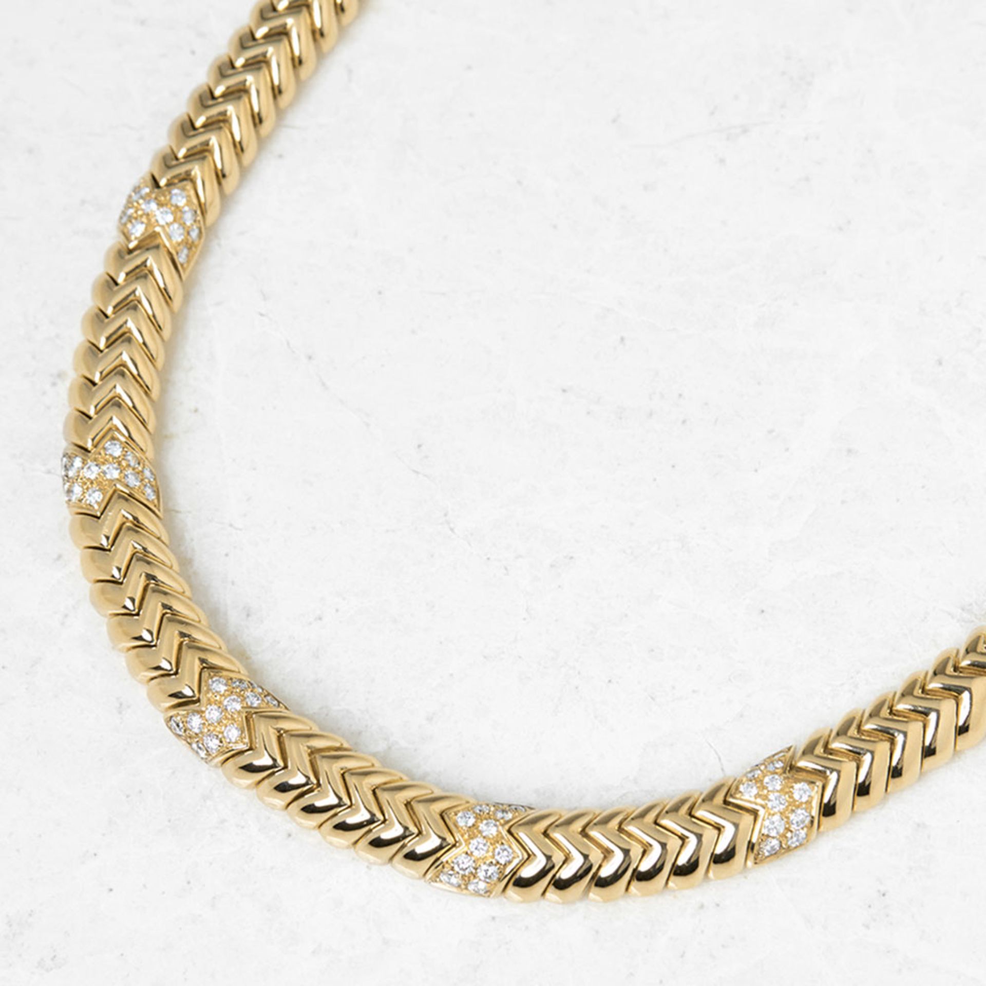 Bulgari 18k Yellow Gold 3.00ct Diamond Link Necklace