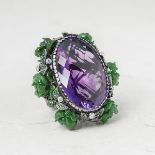 Lydia Courteille 18k White Gold Amethyst Flower Design Ring