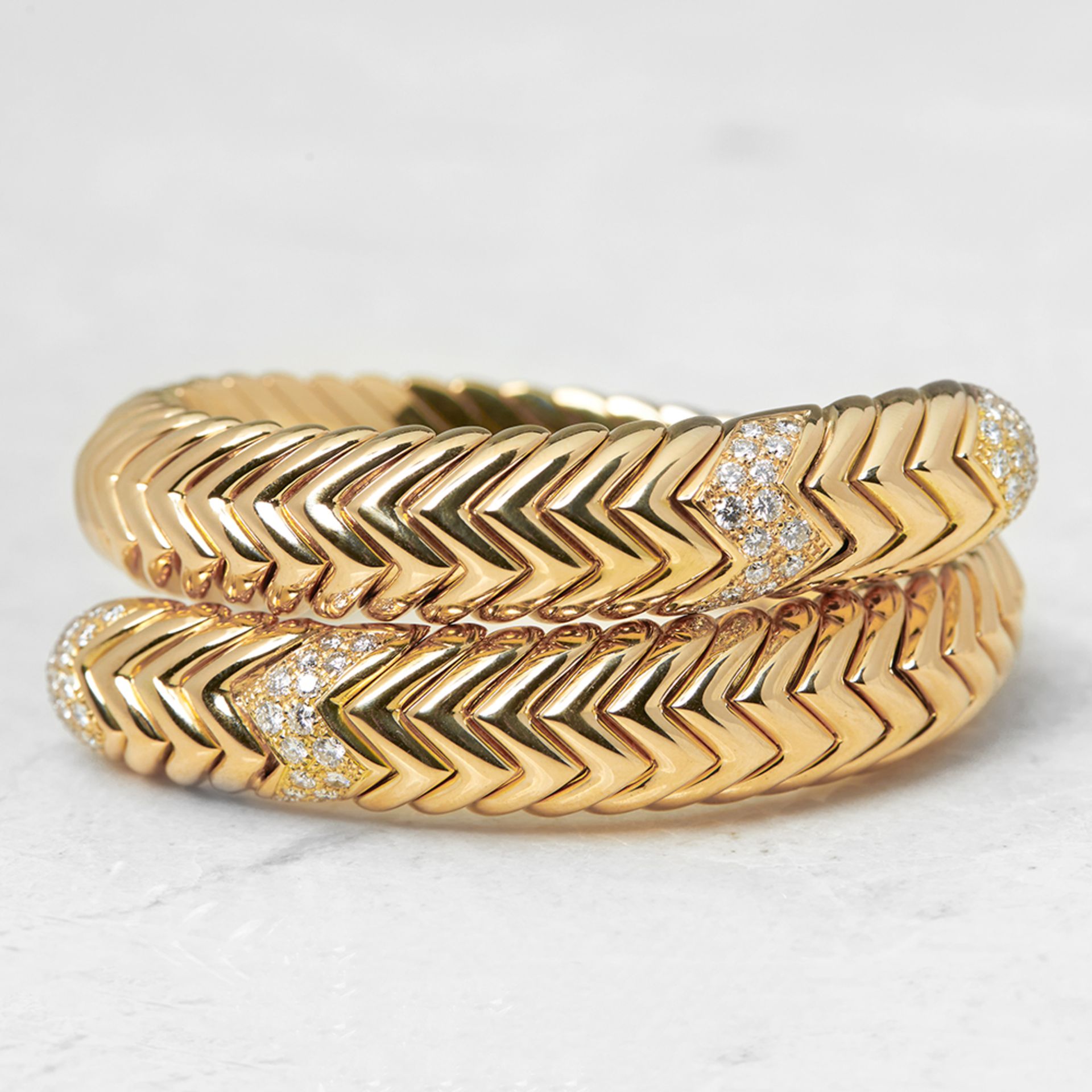 Bulgari 18k Yellow Gold 2.00ct Diamond Serpenti Bracelet - Image 4 of 6