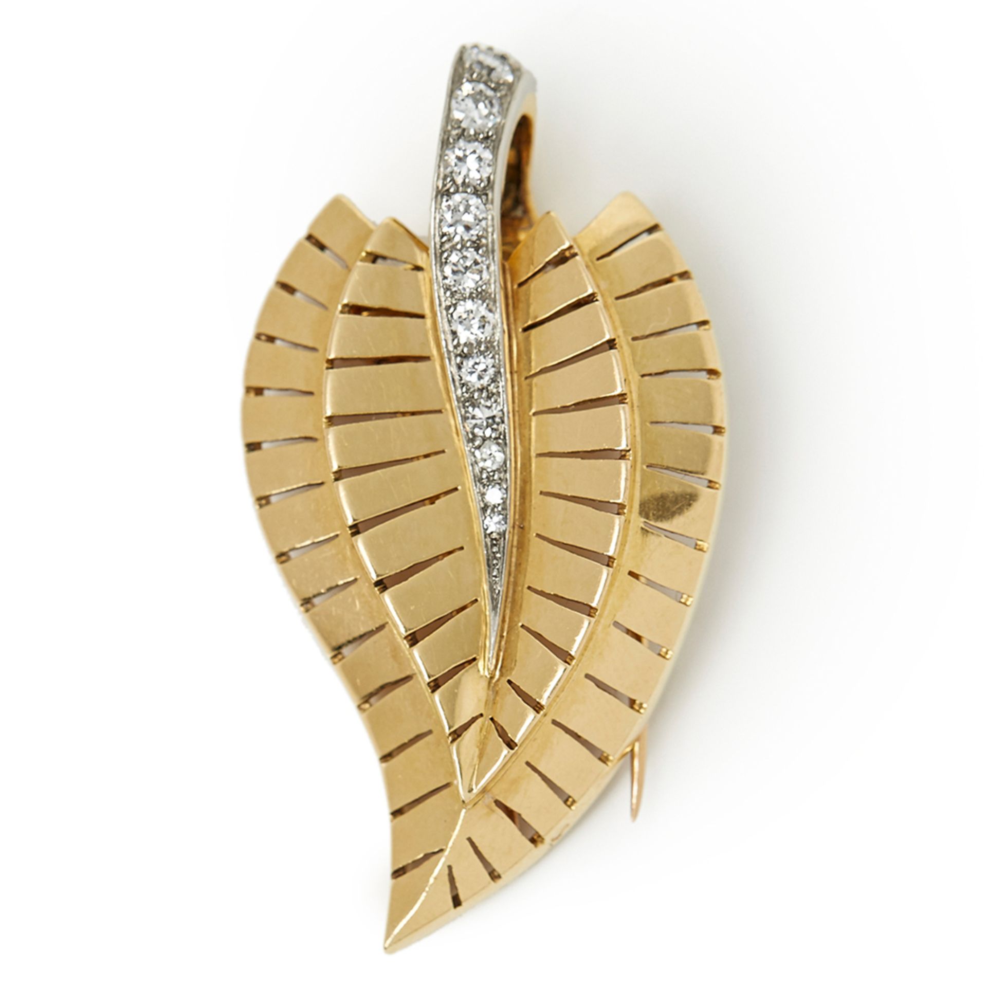 Van Cleef & Arpels 18k Yellow Gold Diamond Vintage Brooch Small - Image 3 of 7