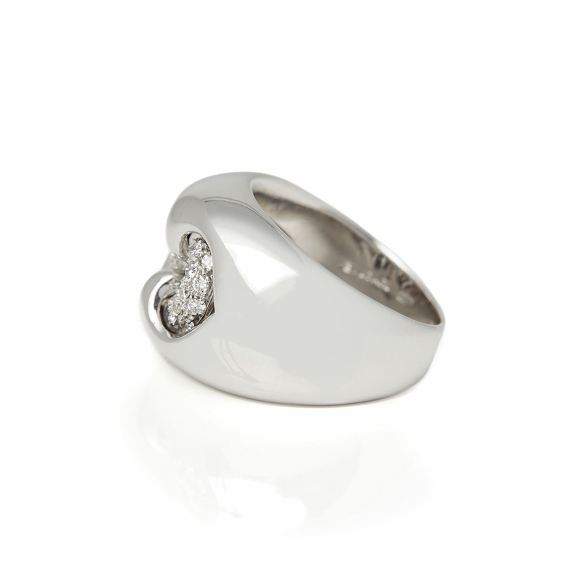 Bulgari 18k White Gold Diamond Doppio Cuore Ring - Image 4 of 8