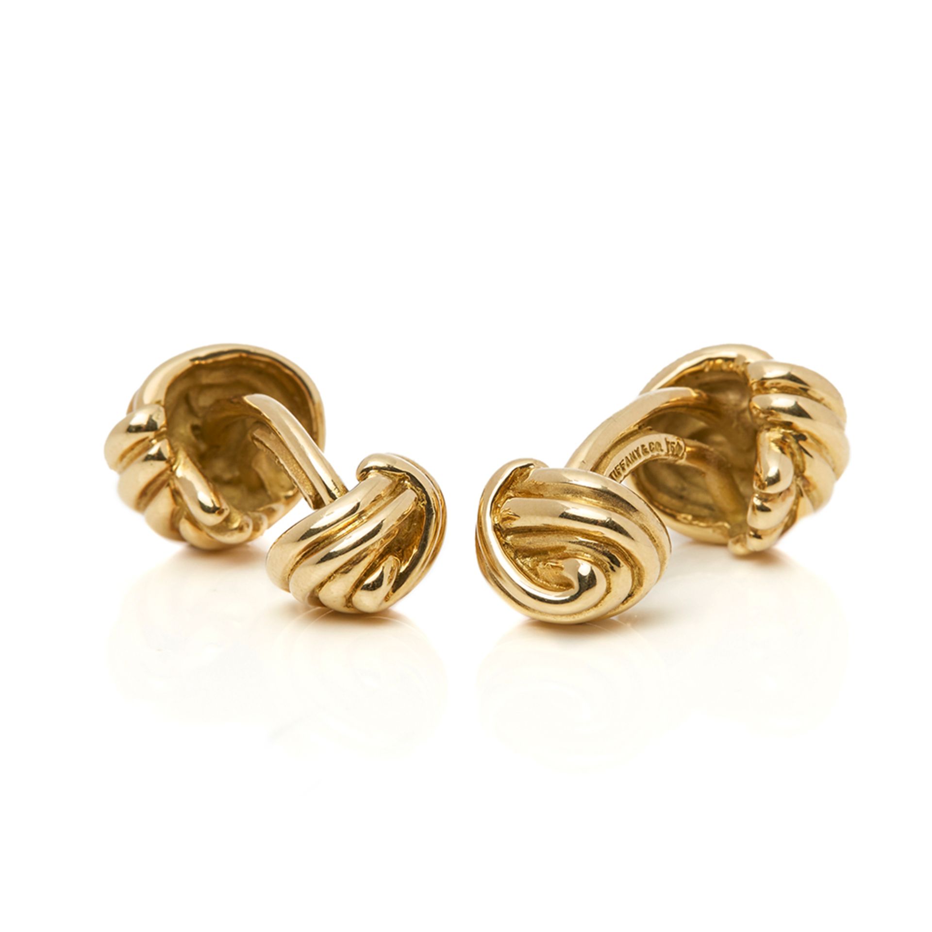 Tiffany & Co. 18k Yellow Gold Knot Cufflinks - Bild 5 aus 7
