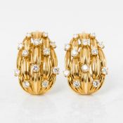 Tiffany & Co. 18k Yellow Gold Diamond Five Strand Earrings
