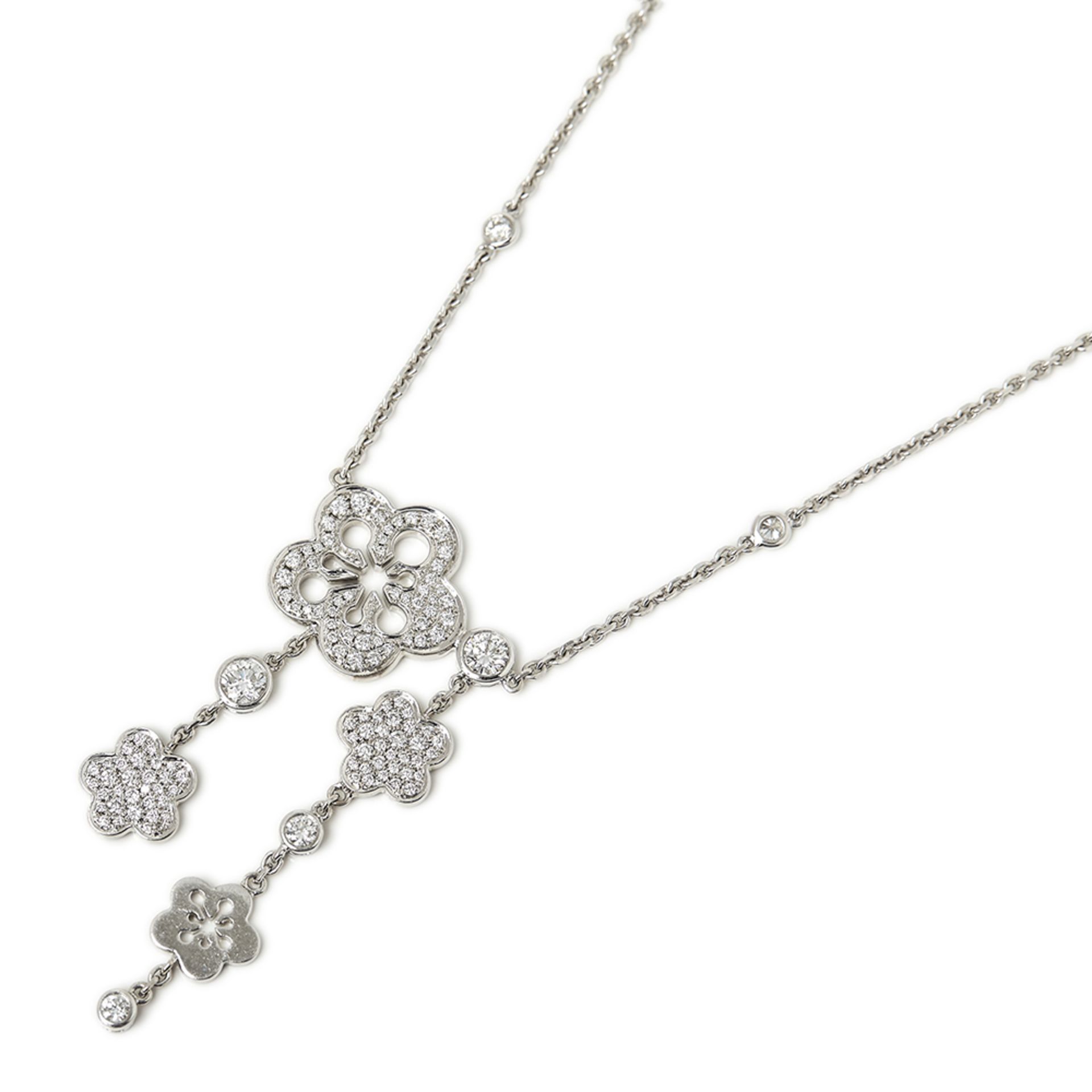 Boodles 18k White Gold Diamond Blossom Necklace