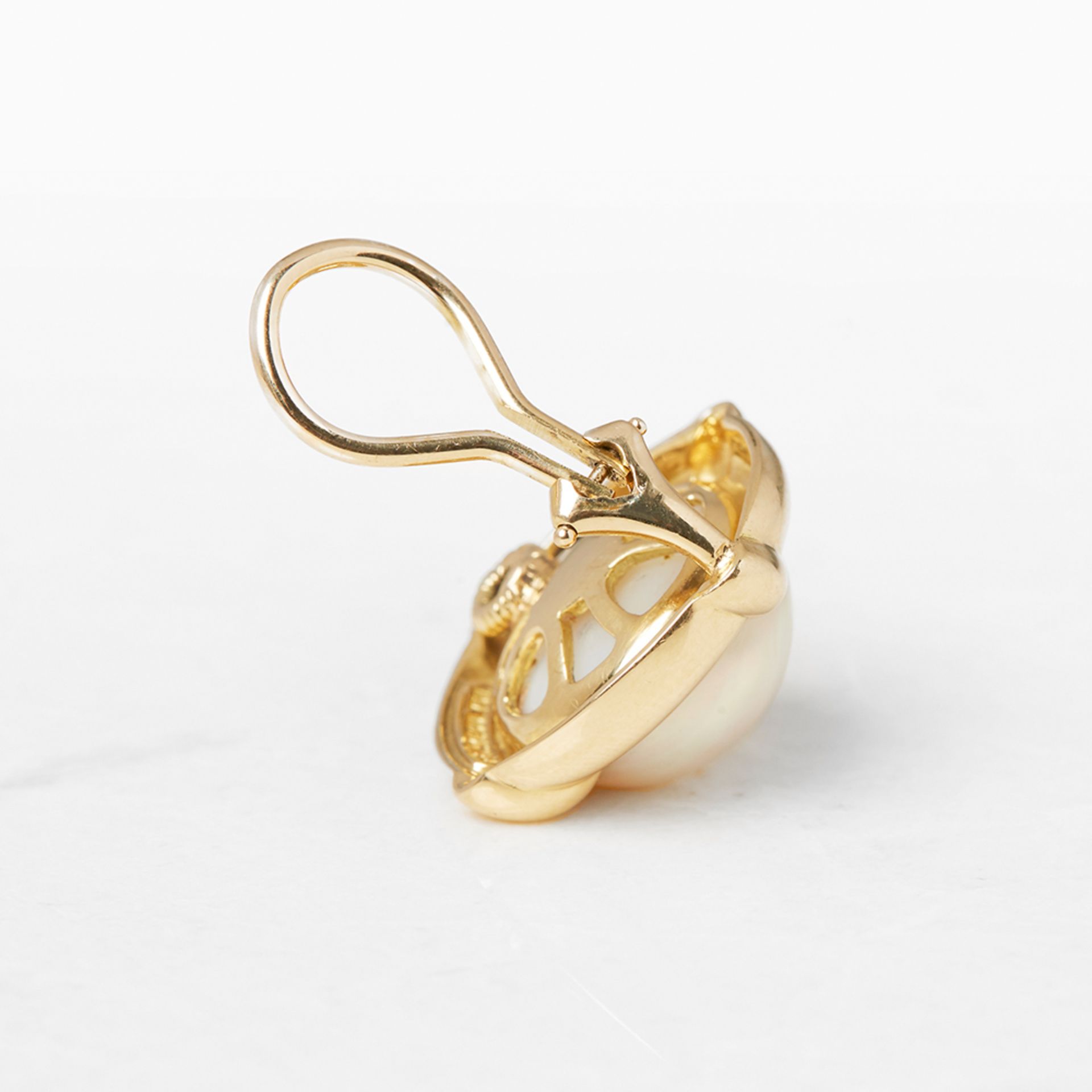 Tiffany & Co. 18k Yellow Gold Mabe Pearl Earrings - Bild 7 aus 8