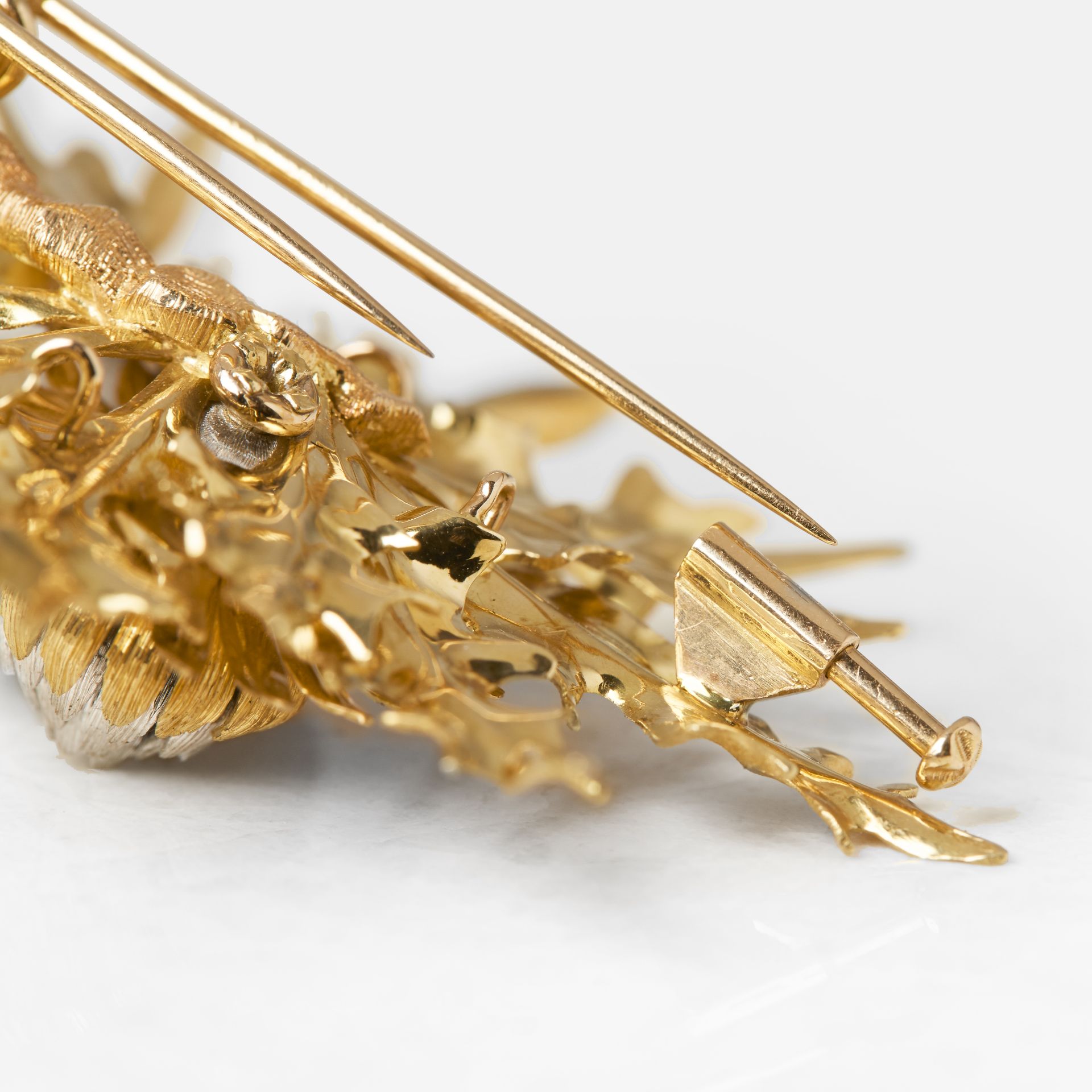 Buccellati 18k Yellow, White & Rose Gold Thistle Brooch - Image 4 of 5