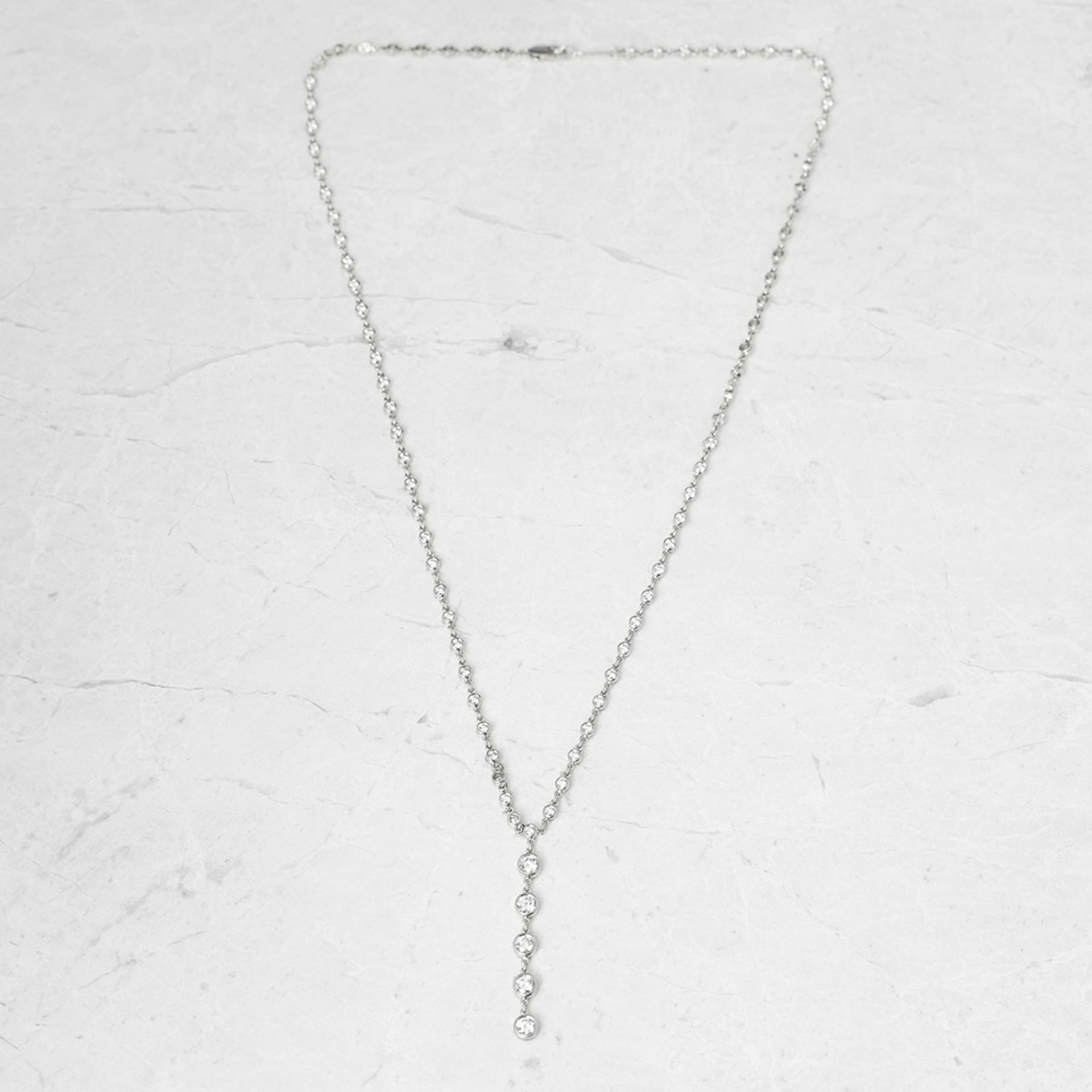 Tiffany & Co. Platinum 2.00ct Diamond Jazz T-Drop Necklace - Bild 7 aus 7