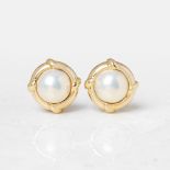 Tiffany & Co. 18k Yellow Gold Mabe Pearl Earrings