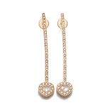 Chopard 18k Yellow Gold Happy Diamonds Long Drop Earrings