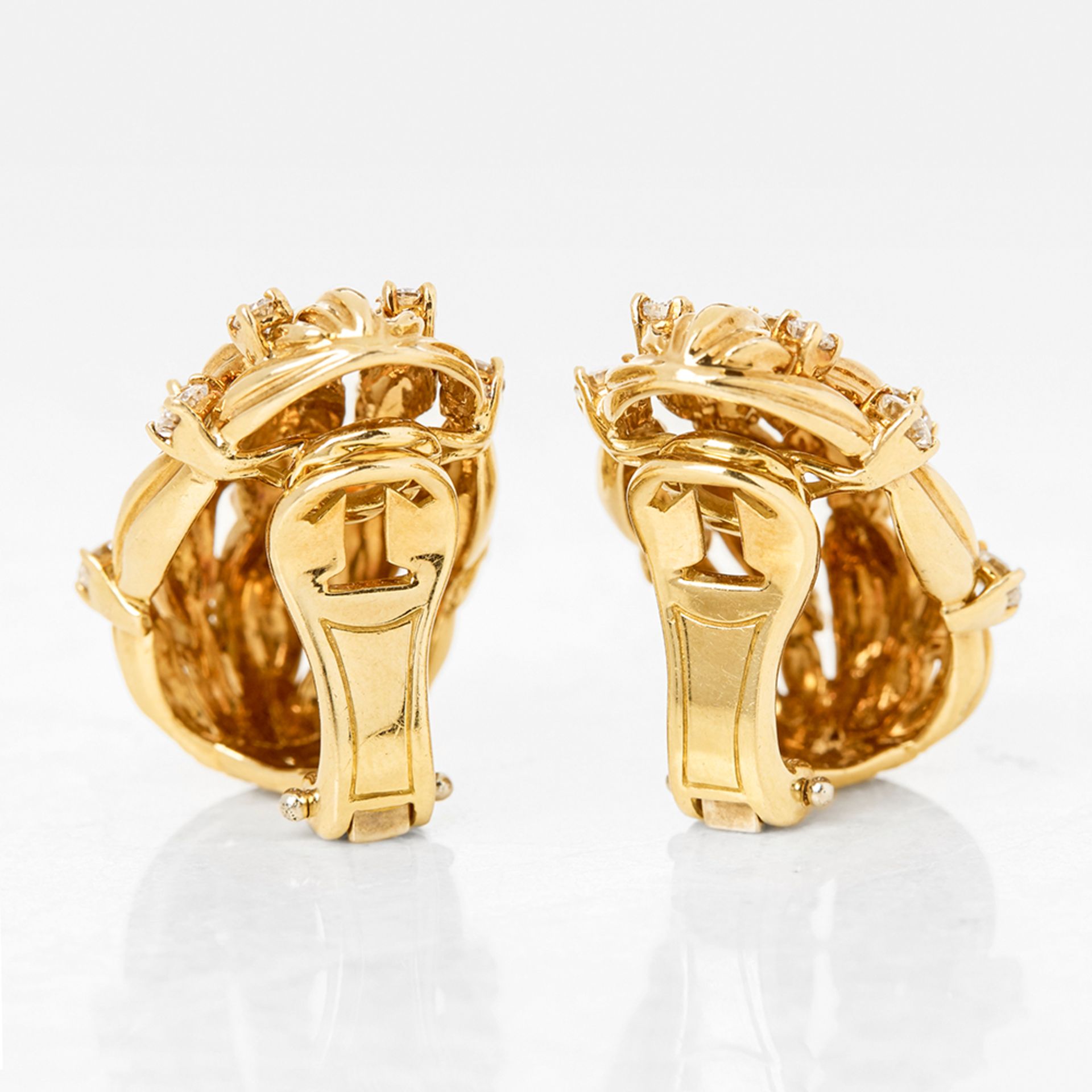 Tiffany & Co. 18k Yellow Gold Diamond Five Strand Earrings - Image 2 of 8