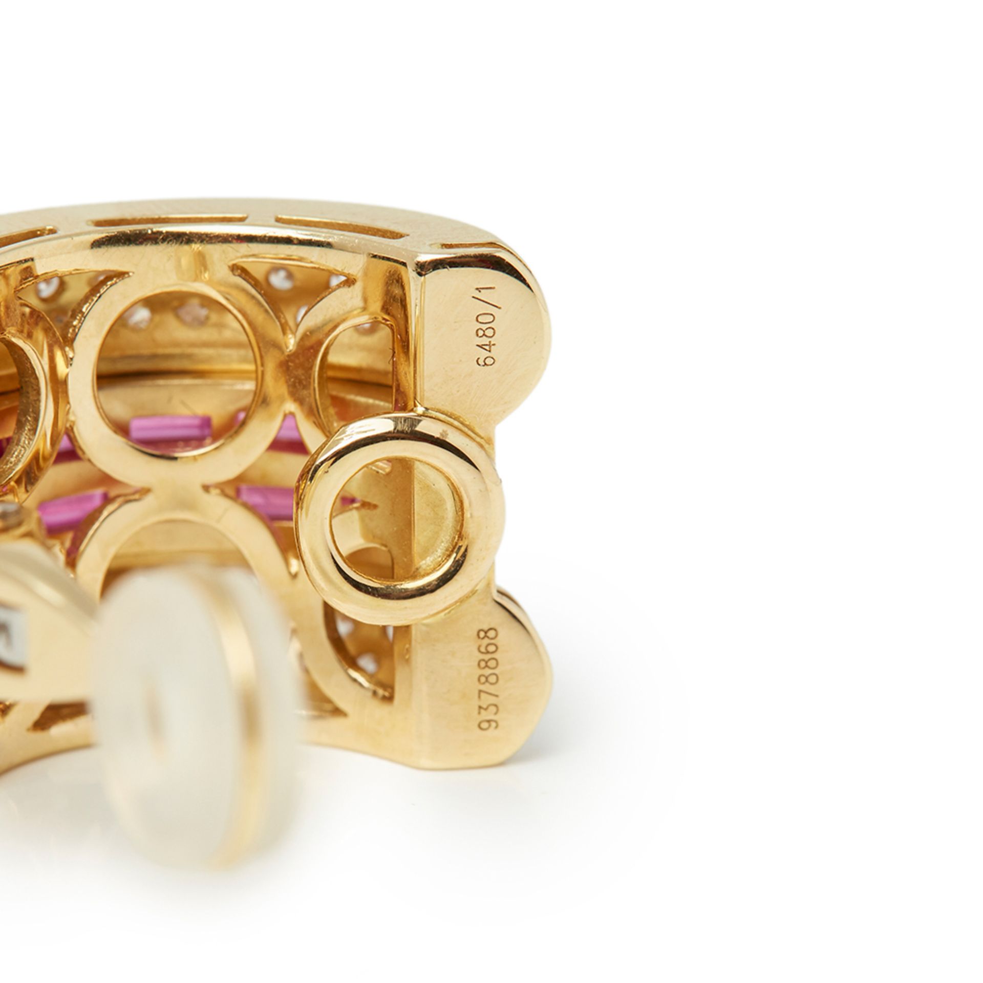 Chopard 18k Yellow Gold Ruby & Diamond La Strada Earrings - Bild 9 aus 9