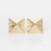 Van Cleef & Arpels 18k Yellow Gold Pyramid Style Earrings