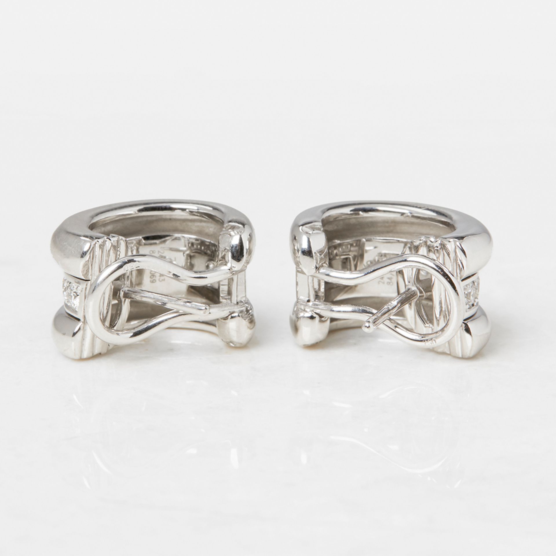 Chopard 18k White Gold Diamond La Strada Earrings - Image 3 of 8