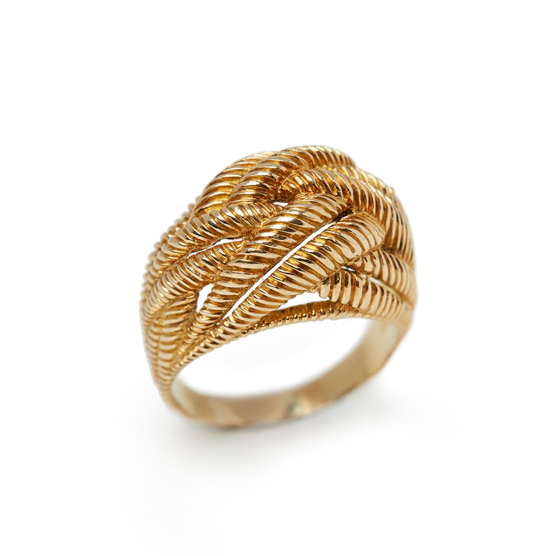 Van Cleef & Arpels 18k Yellow Gold Rope Twist Bombé Ring