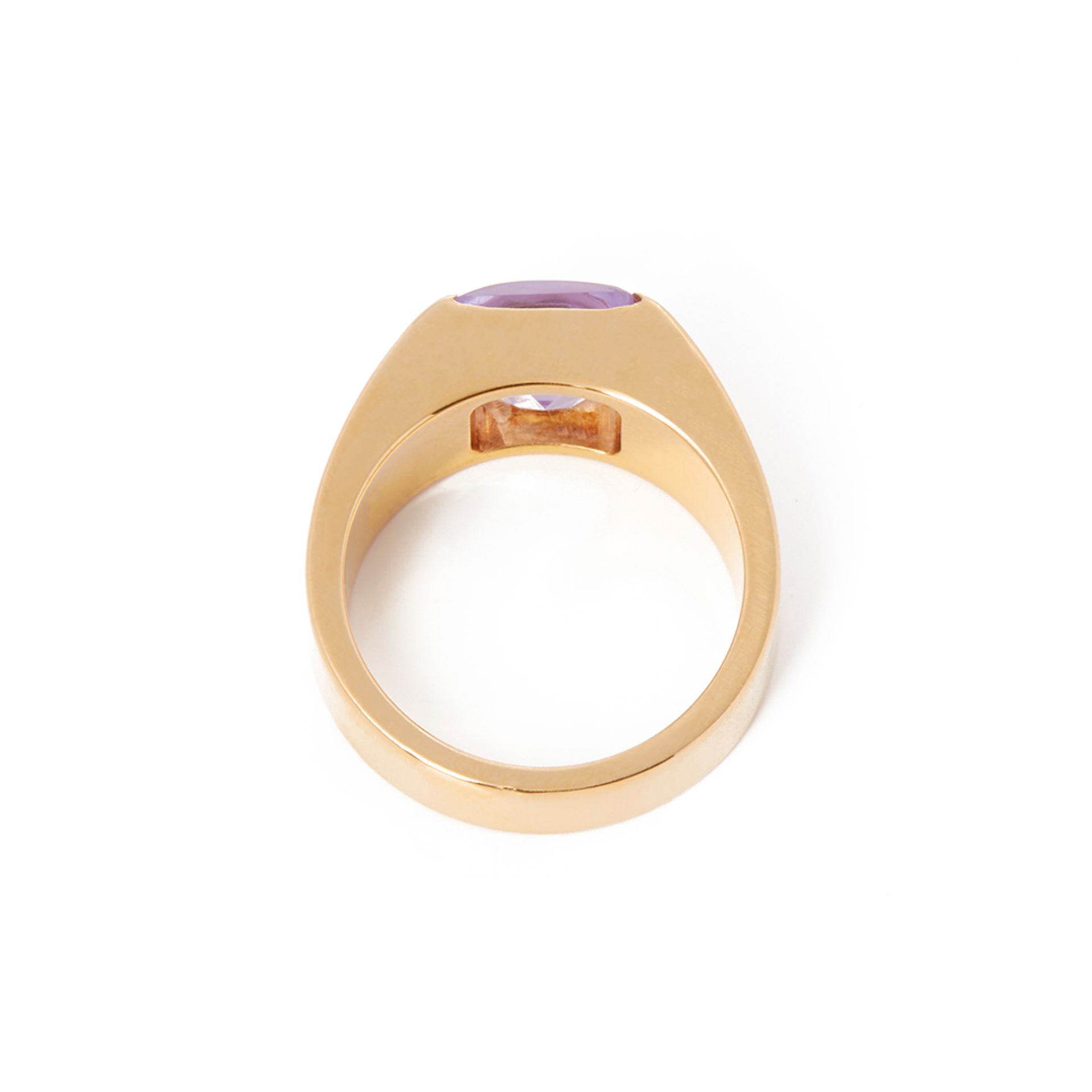 Cartier 18k Yellow Gold Amethyst Tank Ring - Image 5 of 6
