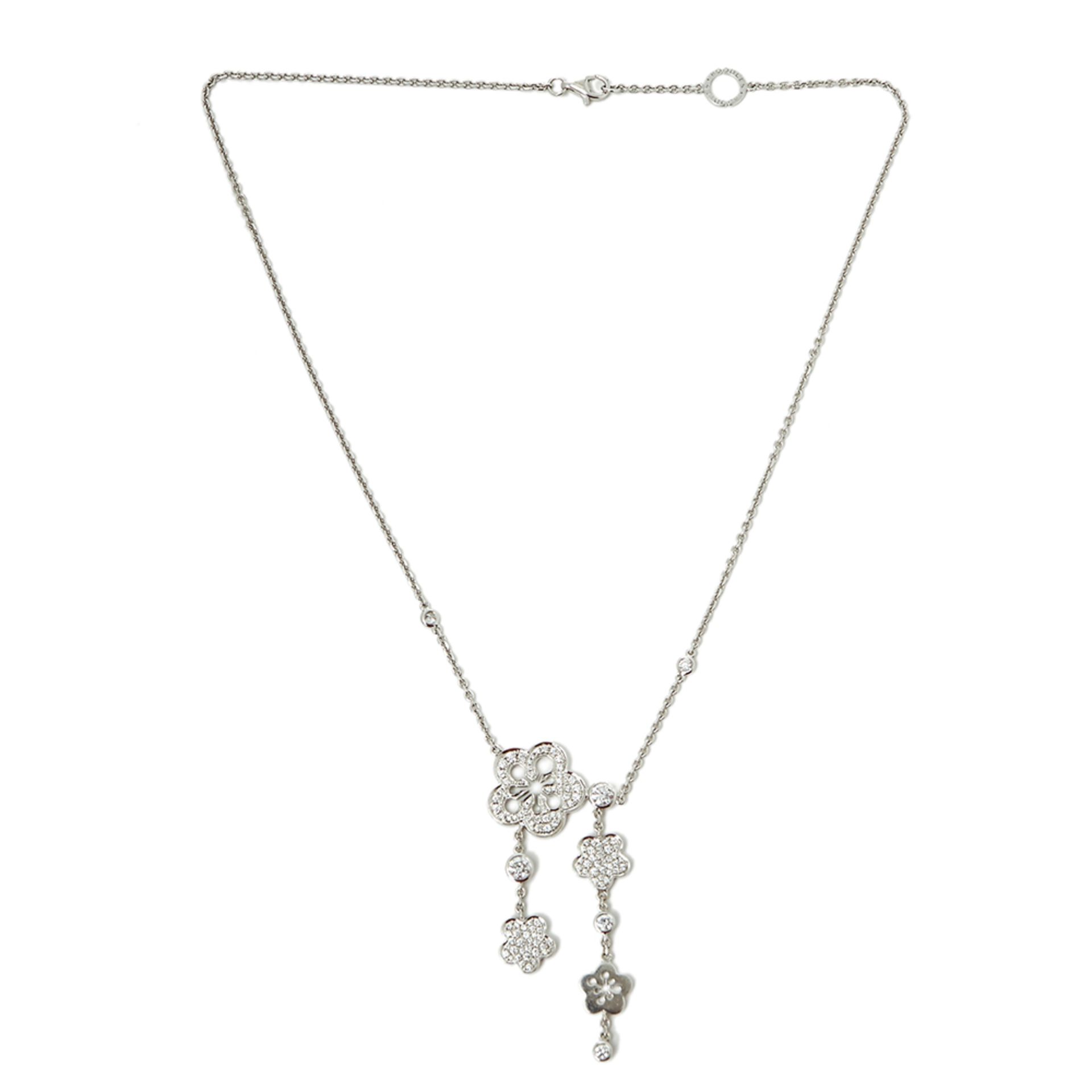 Boodles 18k White Gold Diamond Blossom Necklace - Bild 8 aus 9