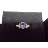 18CT Gold Tanzanite and Diamond ring