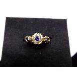 Vintage Kashmir Sapphire and Diamond ring