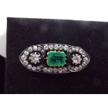 Diamond and Emerald Brooch