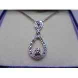 18 CT Diamond set Double Drop Pendant