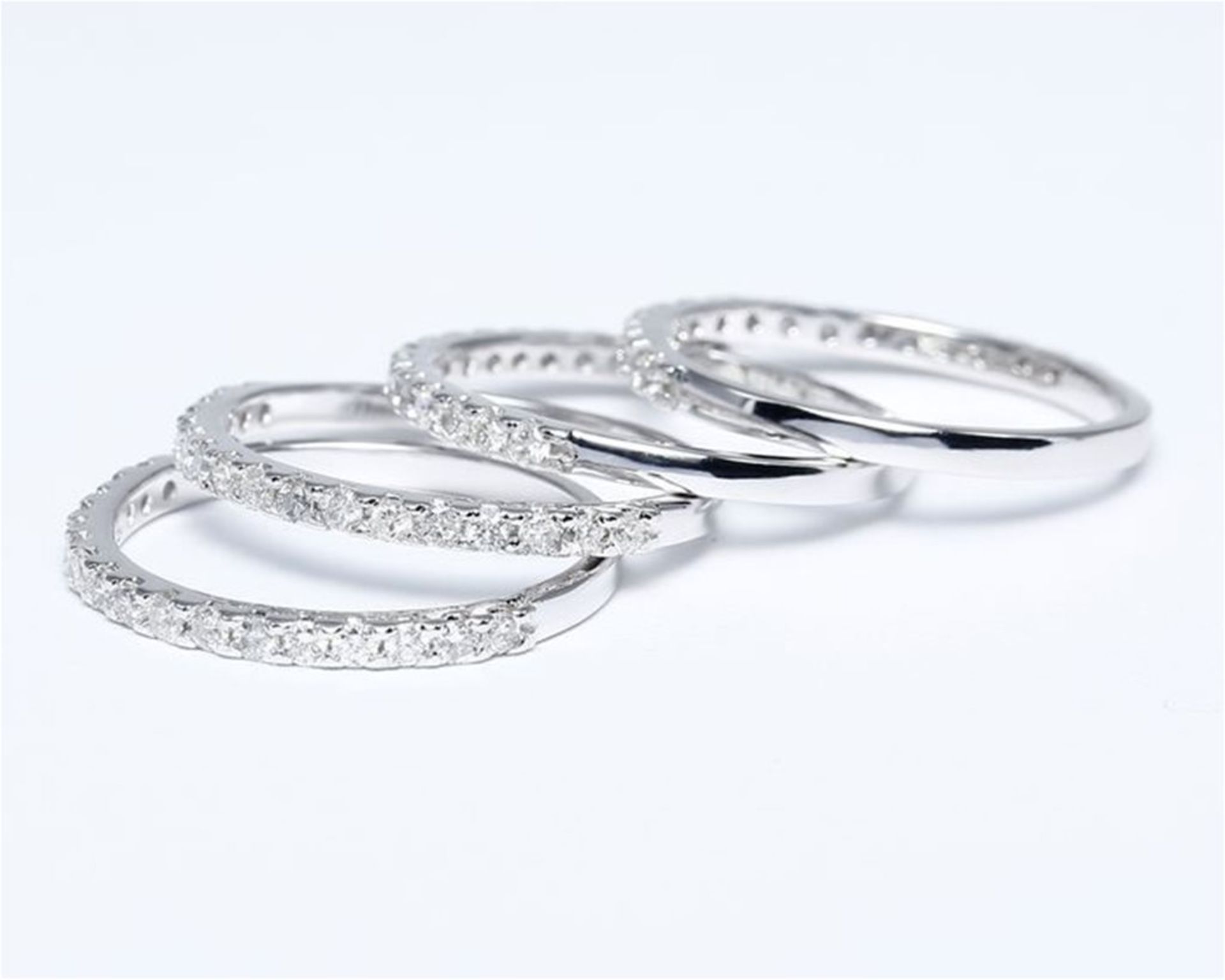 14 K / 585 Set of 4 Diamond Rings Made for each other - Image 2 of 2